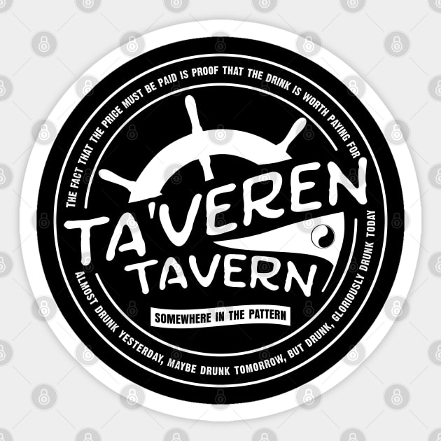 Ta'veren Tavern Logo (white) Sticker by Ta'veren Tavern